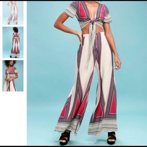 Lulu’s Geo Grande Cream Print Two-Piece Set